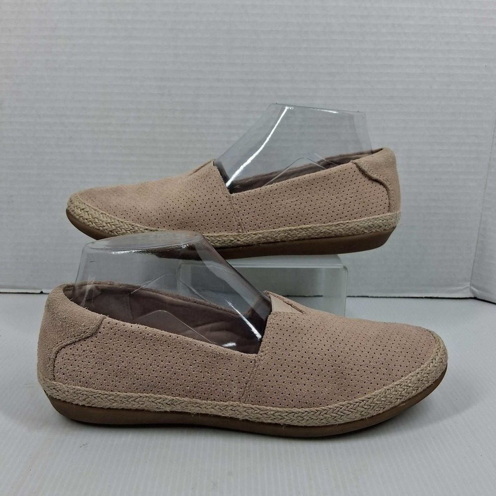 Clarks Collection Ultimate Comfort Perforated Suede Espadrille‎ Loafers Blush 8M